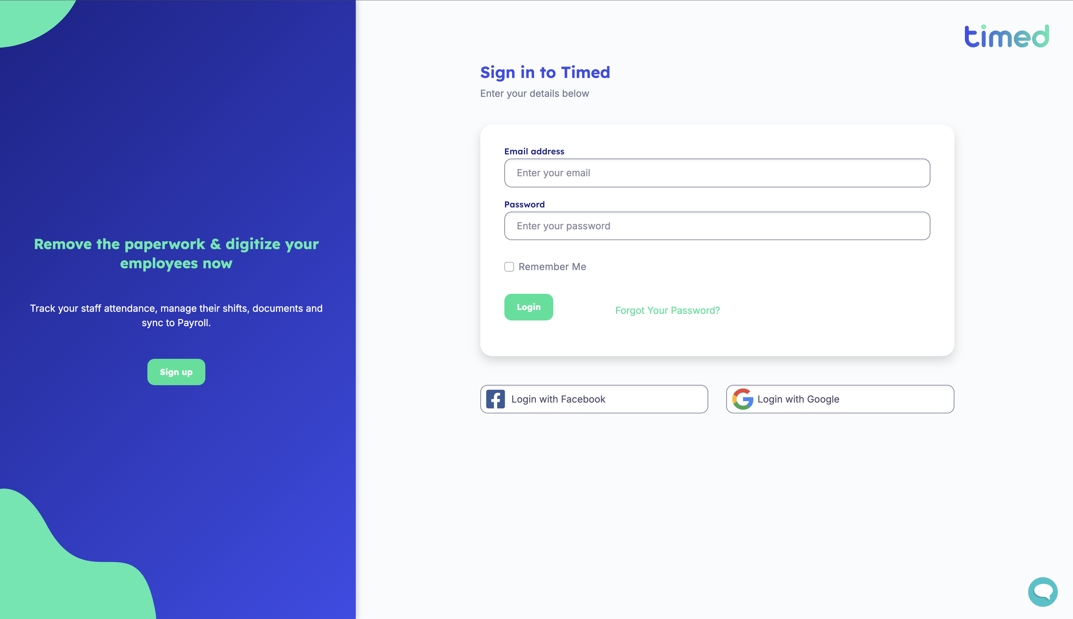 Old login page